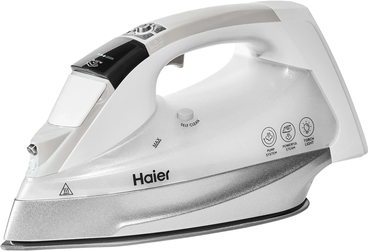 Утюг Haier HI-601, 3100 Вт, паровой удар 240 г, резервуар 0.36 л, белый