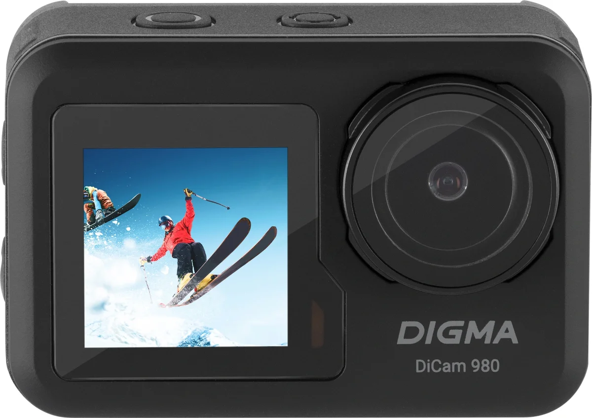 Экшн-камера DIGMA DC980 COMBO, 3840x2160, 2.2", Wi-Fi, водонепроницаемый корпус