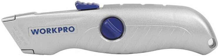 Нож строительный WorkPro WP213007, SK5, алюминий, 5 лезвий