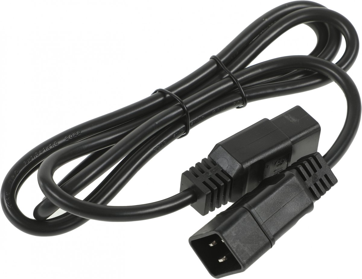 Кабель питания Hyperline PWC-IEC19-IEC20-1.8-BK, IEC 320 C19–C20, 16 А, 1.8 м
