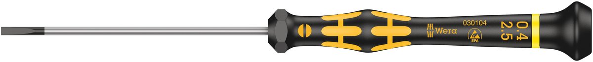 Отвертка Wera WE-030104, шлицевая ESD Micro, 0.40×2.5×80 мм