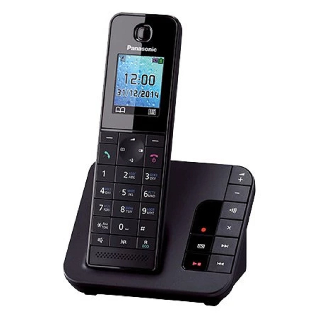 Радиотелефон Panasonic KX-TGH220RUB, DECT, АОН, автоответчик 40 мин, чёрный