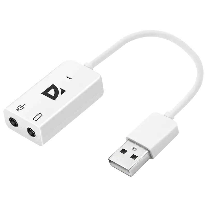 Звуковая карта DEFENDER 63002, USB 2.0, 2×3,5 мм jack, кабель 0,15 м