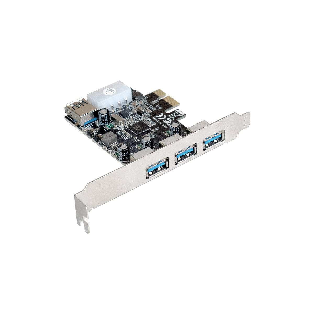 Контроллер Exegate EXE-367, PCI-E x1 2.0, 3×USB 3.0 внеш. + 1×USB 3.0 внутр.