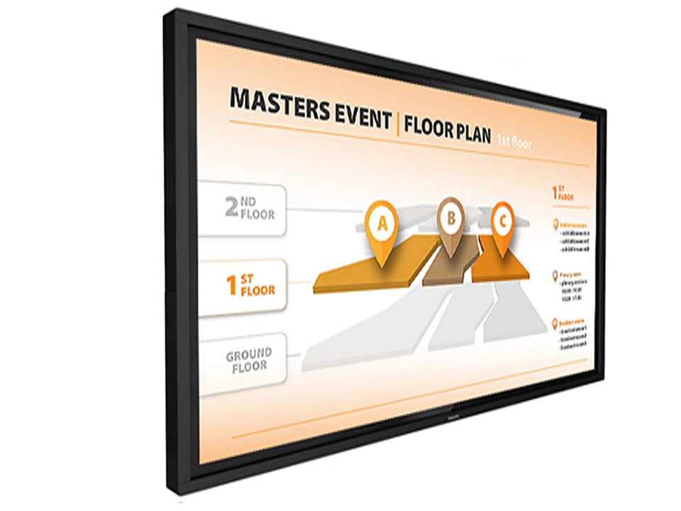 Монитор Philips 43BDL3452T/00, 43" IPS, 3840x2160, Multi-touch