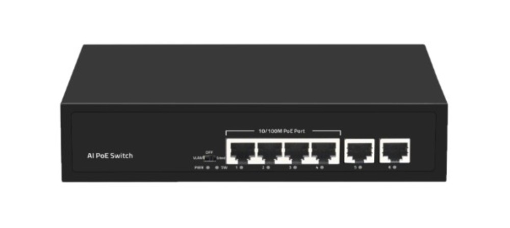 Коммутатор PoE NIKOMAX GL-SW-F007-04P, 4xFE PoE+2xFE, 60Вт