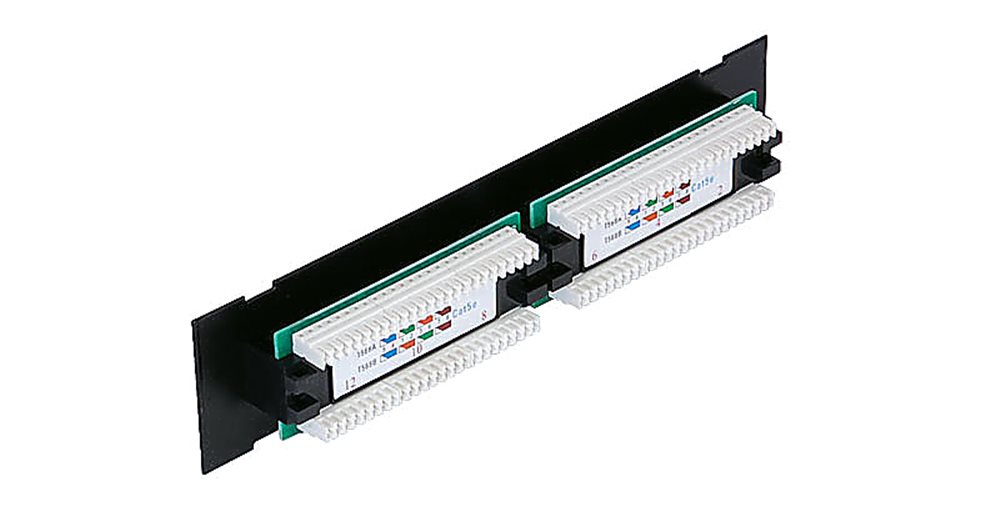 Патч-панель NETLAN EC-UWP-12-UD2, 12×RJ45, Cat.5e, настенная