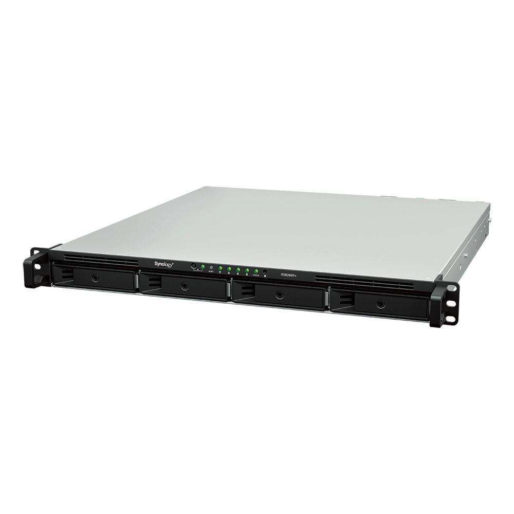 СХД Synology RS826+, 1U, 4 отсека SATA III, RAID 0/1/5/6/10, 4×1GbE