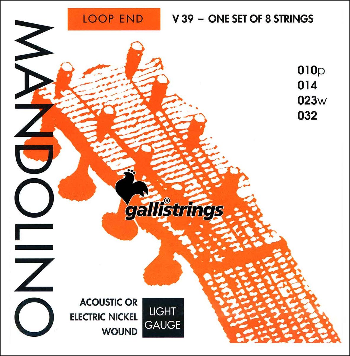 Комплект струн GALLI STRINGS V039, мандолина, 10-32