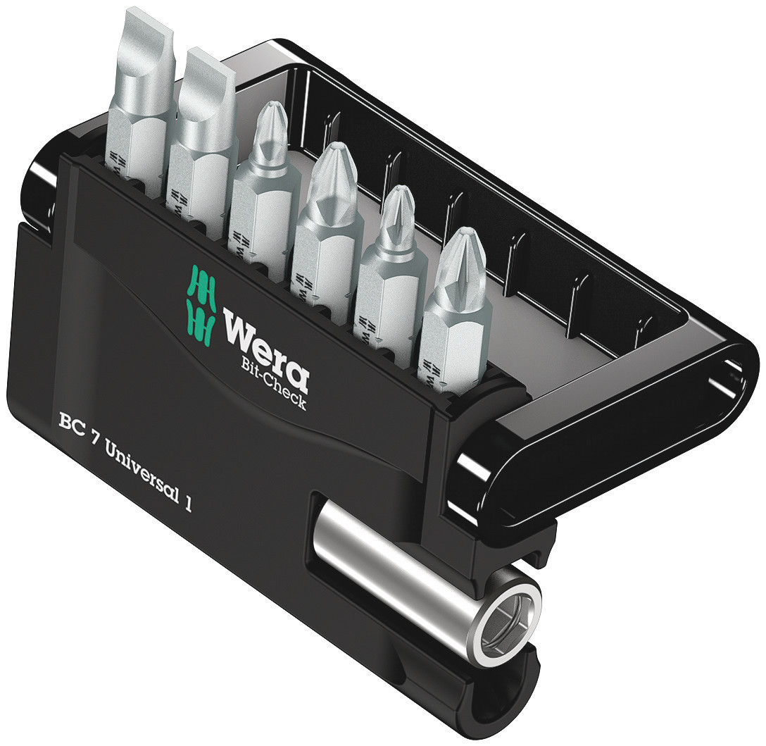 we-056295 Набор отверток WERA Bit-Check 7 Universal 1, 7 предметов, в  жестком кейсе []