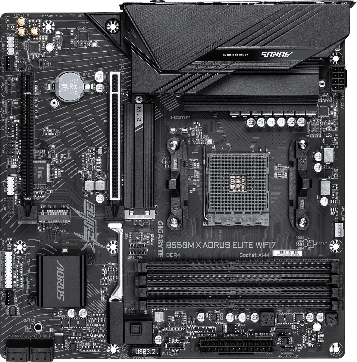 Материнская плата Gigabyte B550M X A ELITE WF7, AM4, B550, DDR4, mATX