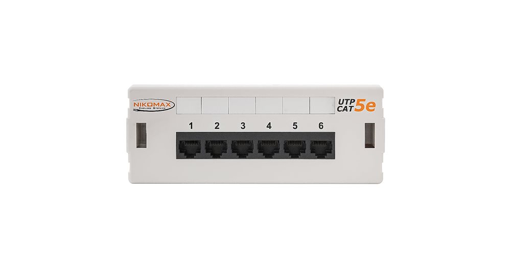 Патч-панель NIKOMAX NMC-WP06UD2-GY, настенная, 6 портов, Cat.5e, неэкранированная