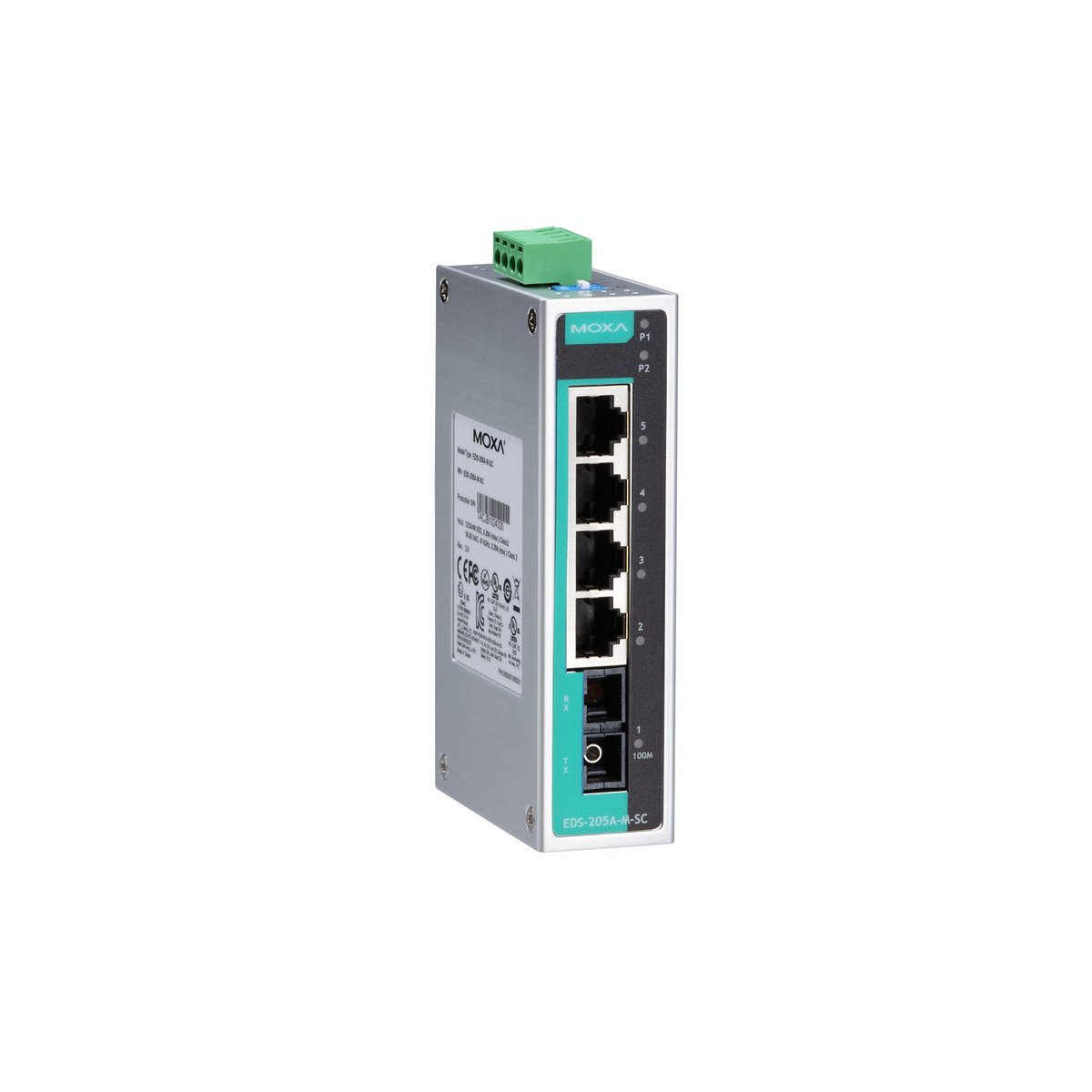 Коммутатор MOXA EDS-205A, 5×10/100BaseTX, L2, DIN-рейка