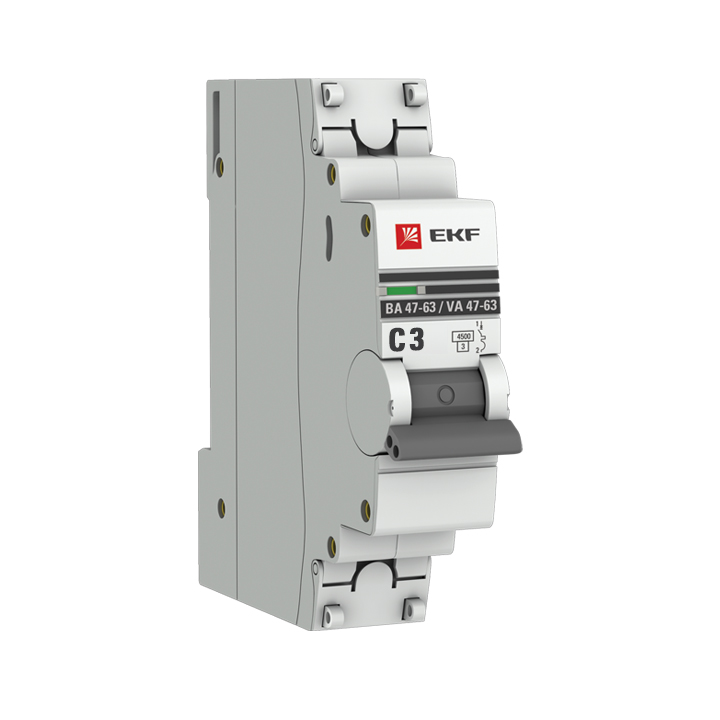 Автоматический выключатель EKF ВА 47-63 PROxima mcb4763-1-03C-pro, 1P, 3 А, C, 4.5 кА