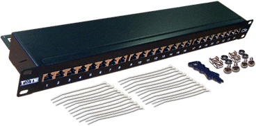 Патч-панель TWT TWT-PP24STP, 19", 1U, 24xRJ45, кат.5e, экранированная