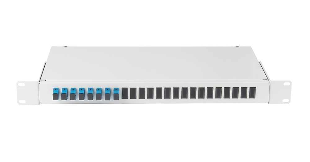 Оптический кросс NIKOMAX NMF-RP08SCUS2-WS-ES-1U-GY, 19", 1U, 8×SC/UPC