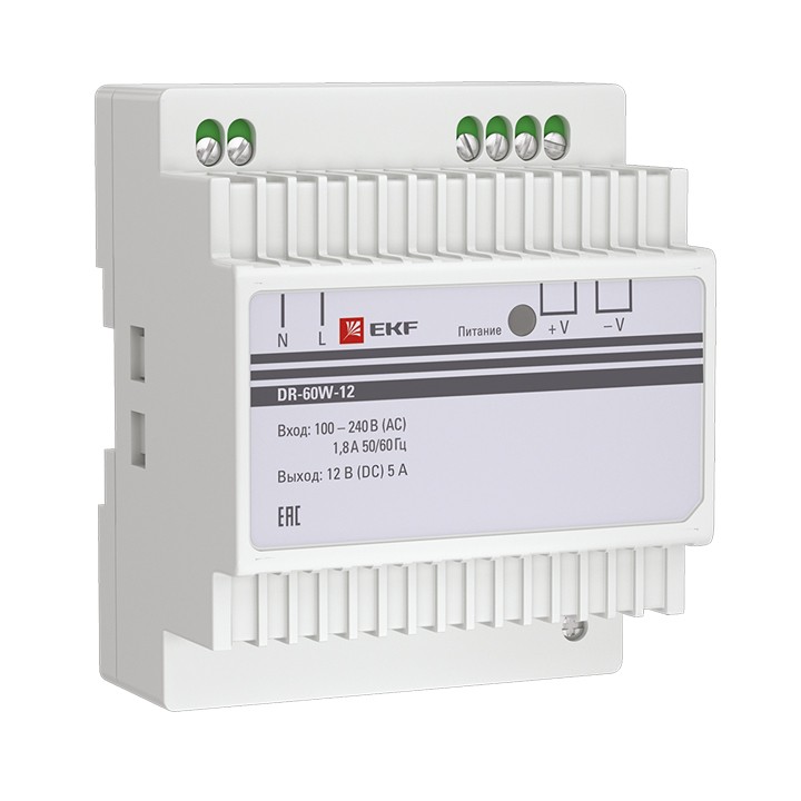 Блок питания EKF dr-60w-12, 12В, 60Вт