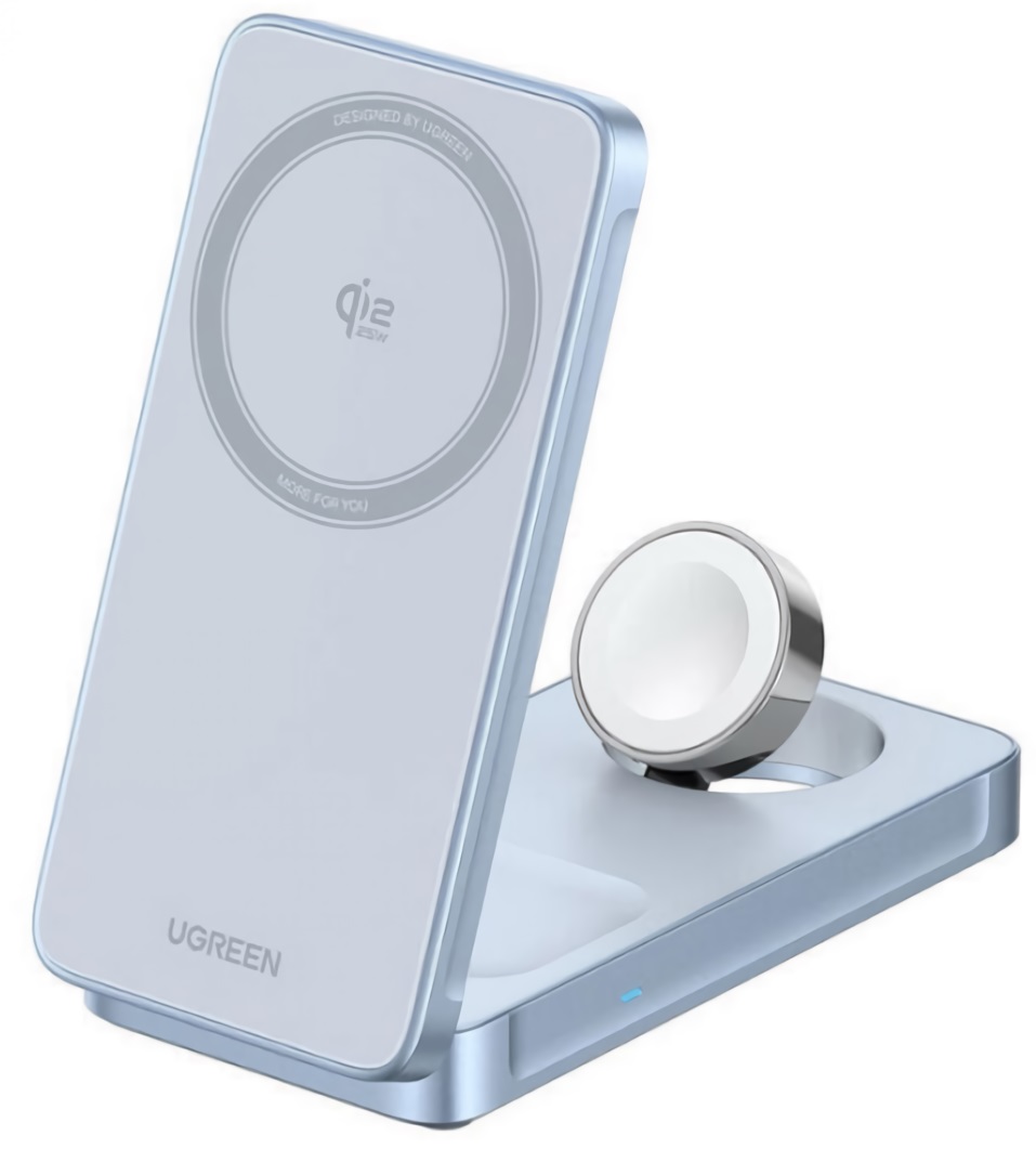 Зарядное устройство UGREEN W757 MagFlow, 3-в-1, 25 Вт, Qi2, USB-C