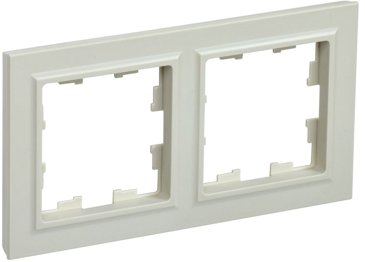 Рамка IEK BRITE BR-M22-K10, 2 поста, бежевый, IP20, ABS