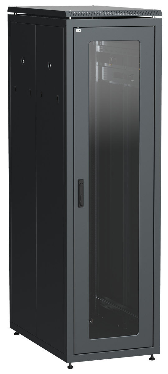 Шкаф ITK LN05-33U81-GM, 33U, 800×1000мм, стеклянная дверь, черный