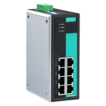 Коммутатор MOXA EDS-G308-T, 8×1GbE RJ45, L2, IP30, -40…75 °C