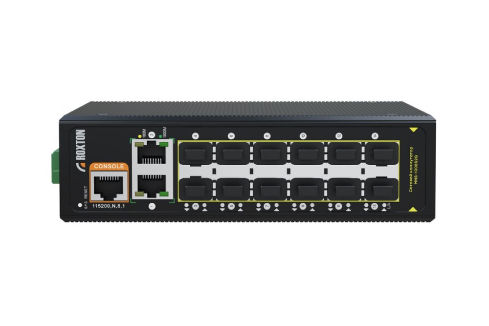 Коммутатор ROXTON MNS-1008S2G, 12×SFP, 2×GbE RJ45, управляемый