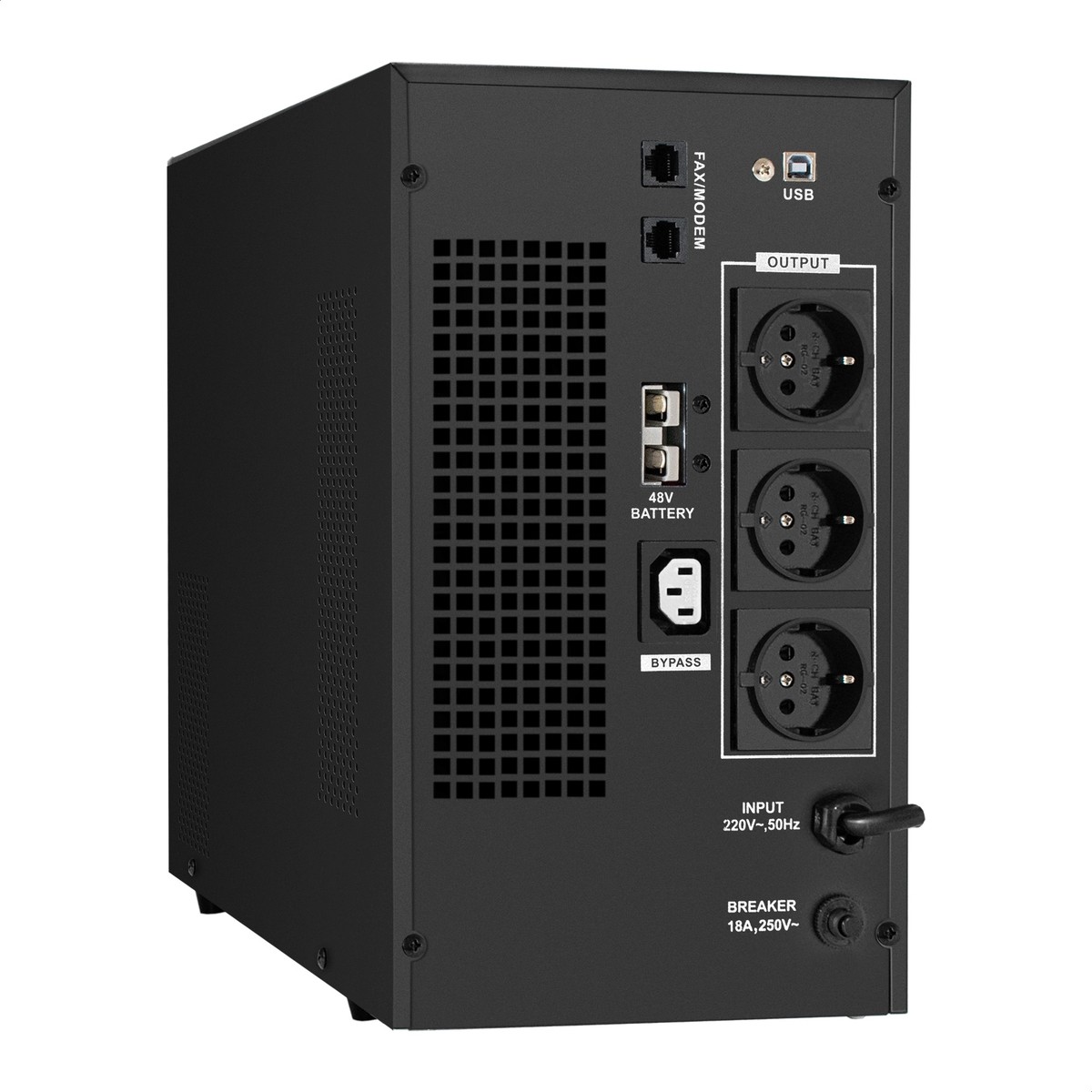 ИБП ExeGate SineTower SZ-3000.LCD.AVR.3SH.1C13.RJ.USB, 3000 ВА/2400 Вт, чистая синусоида, внешняя батарея 48 В