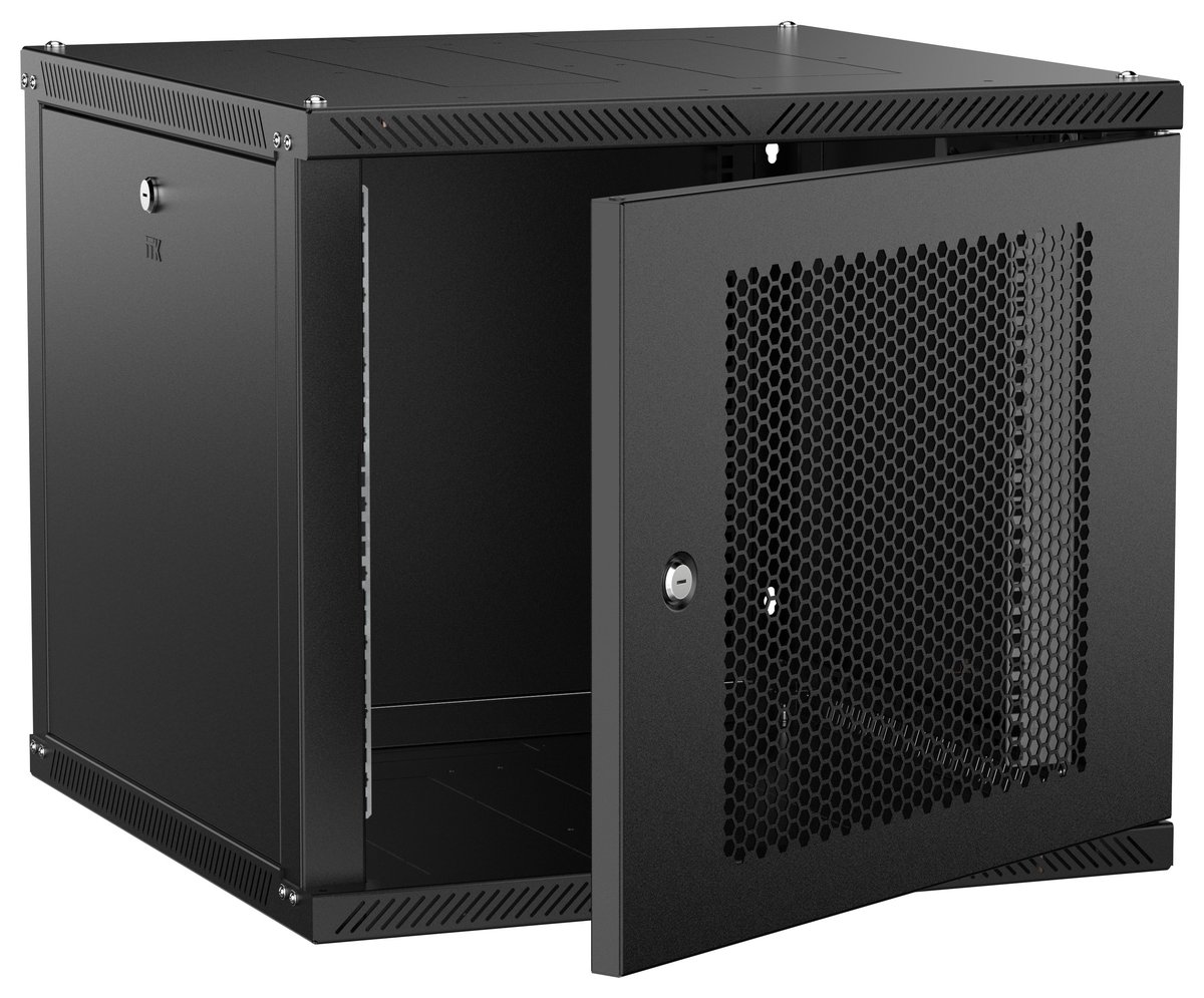 Шкаф настенный ITK LWR5-09U66-PF-2, 9U, 600×600 мм, дверь перфорированная, черный