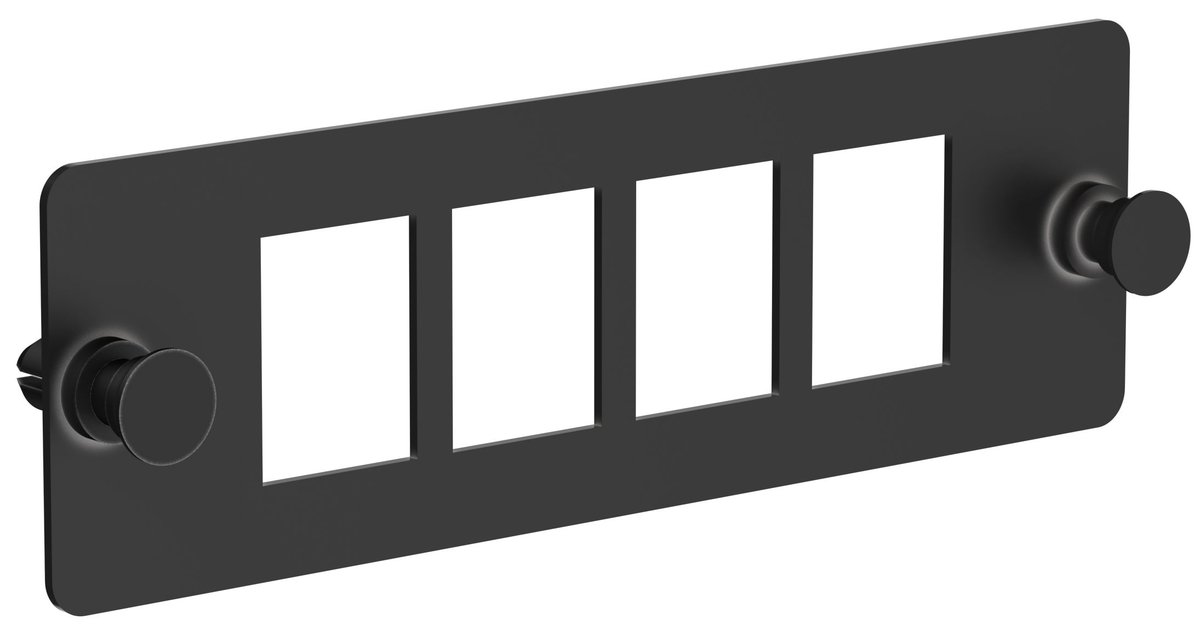 Планка ITK CP05-4U для 4-х Keystone UTP, черная