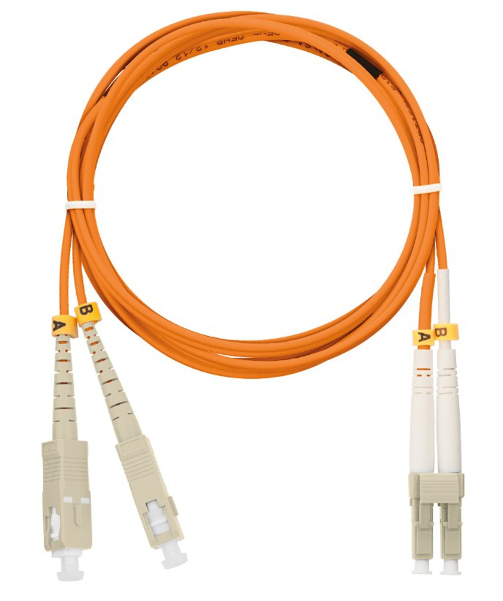 Патч-корд NIKOMAX NMF-PC2M2C2-SCU-LCU-003, OM2, SC/UPC-LC/UPC, дуплекс, 3м
