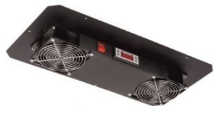 Вентиляторный блок NIKOMAX TLK-FAN2-TERM-BK, 2 вентилятора, терморегулятор, черный