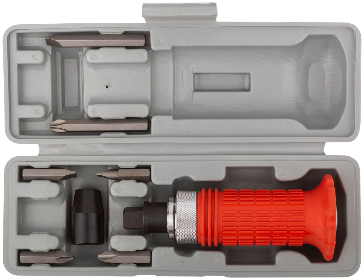 Отвертка FIT 56266, ударная, 6 бит CrV, кейс