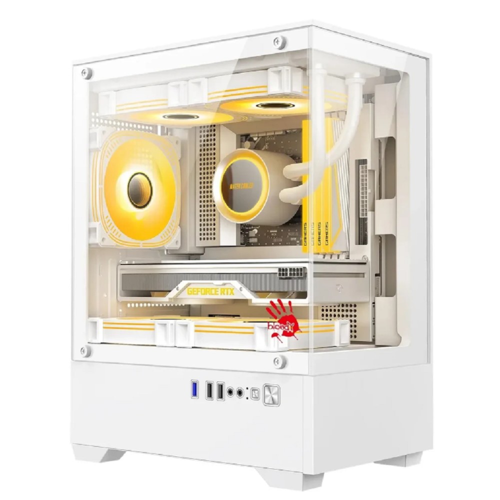 Корпус A4Tech Bloody CC-125-WH, MicroATX, без БП, 4 слота, белый