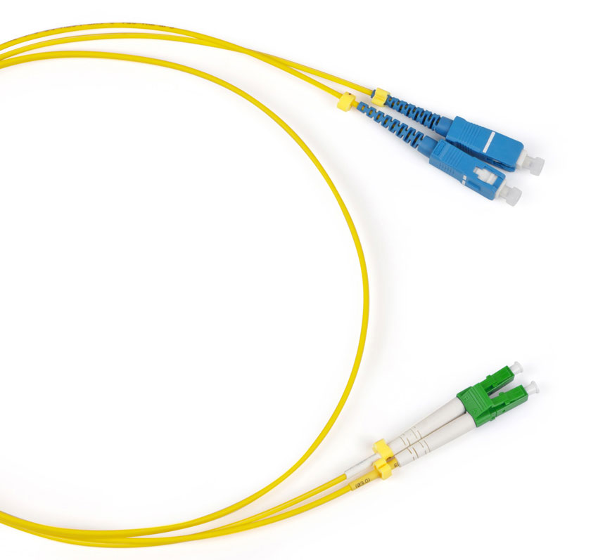 Патч-корд оптический Cabeus FOP(d)-9-LC/APC-SC/UPC-2m, duplex, 9/125, LSZH, 2 м