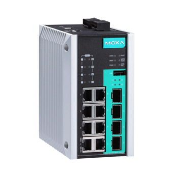 Коммутатор MOXA EDS-G512E-8PoE-4GSFP, 12×1GbE, 8×PoE+, 4×SFP, L2