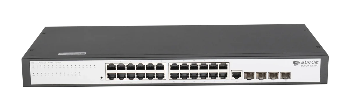 Коммутатор BDCOM S2528-C, управляемый L2, 24×1GbE, 4×combo 1G SFP/RJ45, 220 В