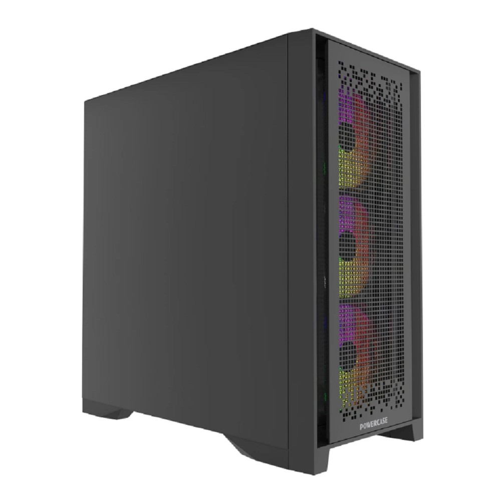 Корпус Powercase CH9CLPB-A4, E-ATX, 4x140mm ARGB, Type-C, черный