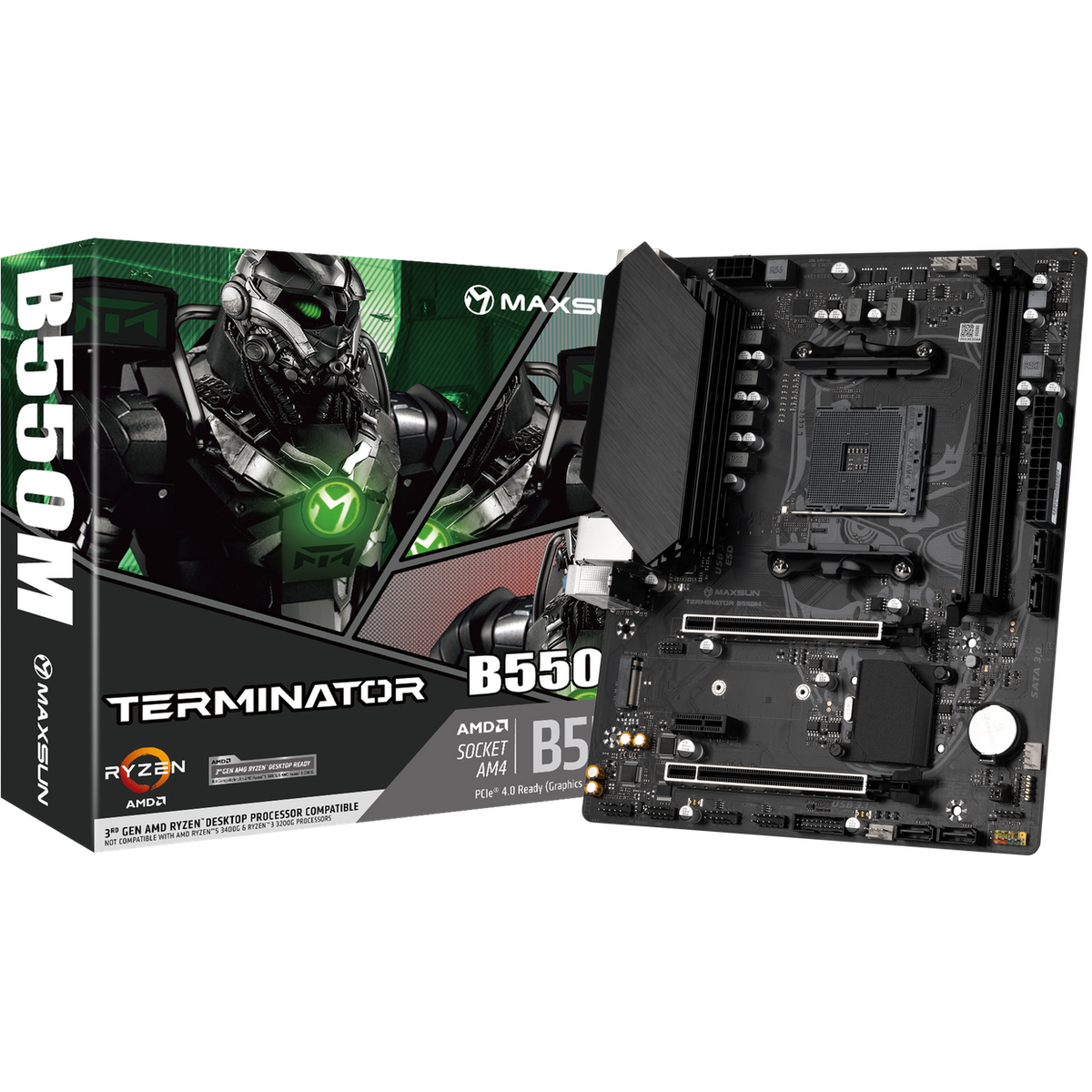 Материнская плата MAXSUN MS-Terminator B550M, Socket AM4, DDR4, mATX