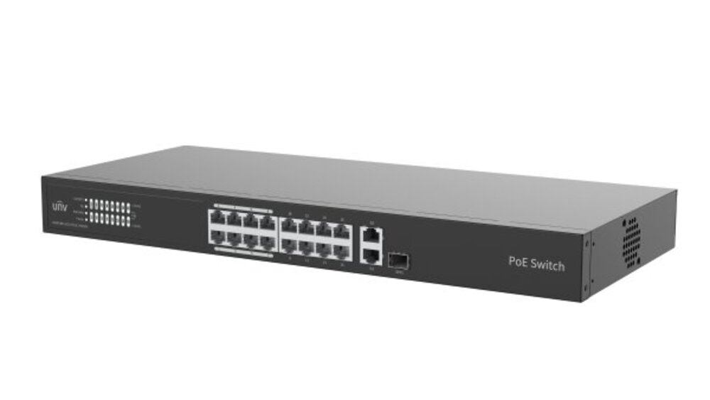 Коммутатор Uniview NSW3000-16T1GT1GC-POE-IN, L2, 16×100Mbps PoE