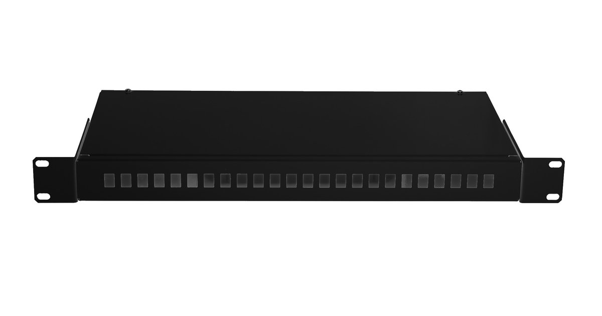 Оптический кросс NIKOMAX NMF-RP24SC-WS-ES-1U-BK, 19", 1U, до 24×SC/48×LC, чёрный