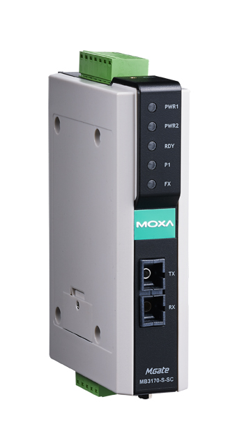 Преобразователь MOXA MGate MB3170-S-SC, Modbus RTU/ASCII в Modbus TCP, SC, 1310 нм