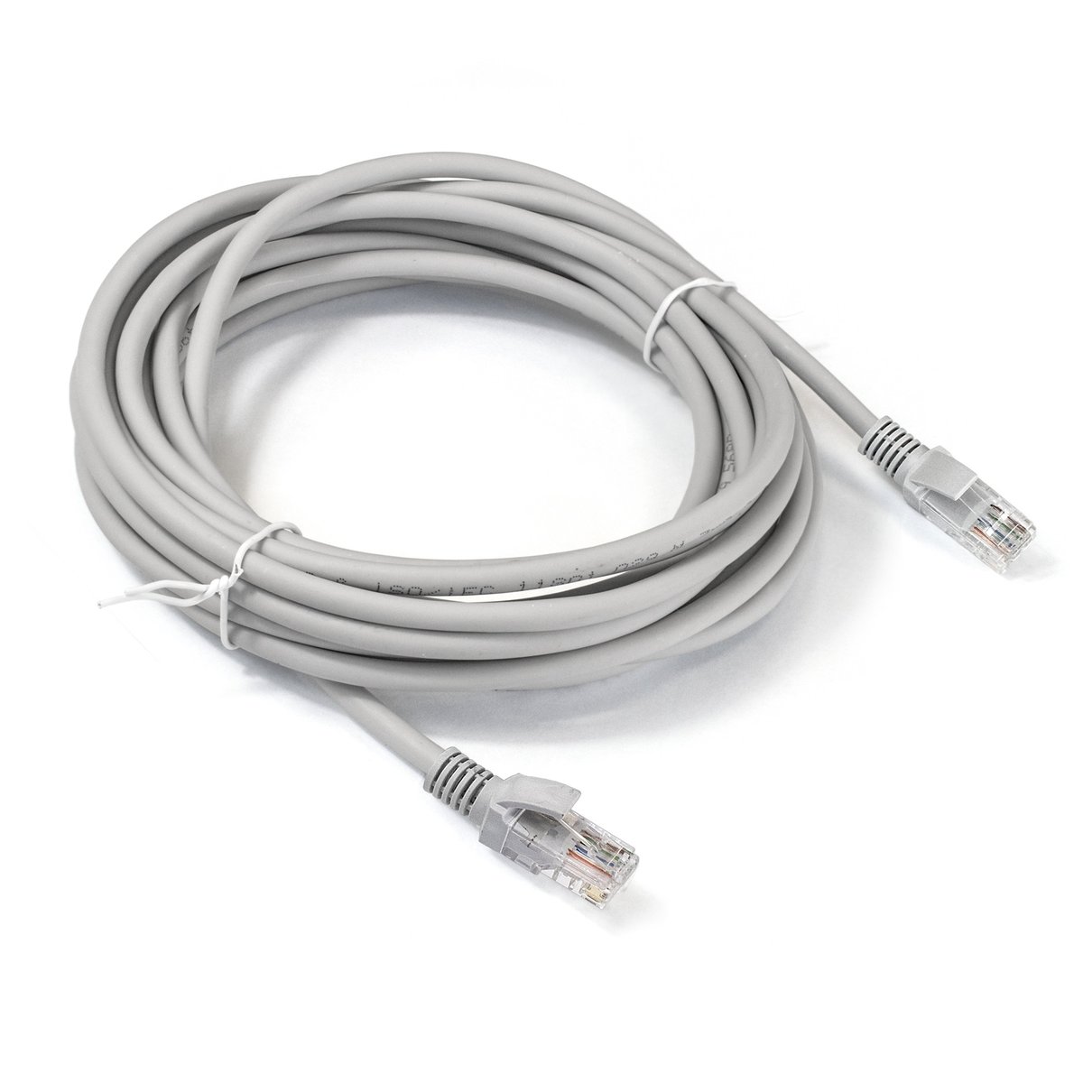 Патч-корд ExeGate UTP-RJ45-RJ45-5e-10M-LSZH-GY, UTP кат.5e, 10 м, серый