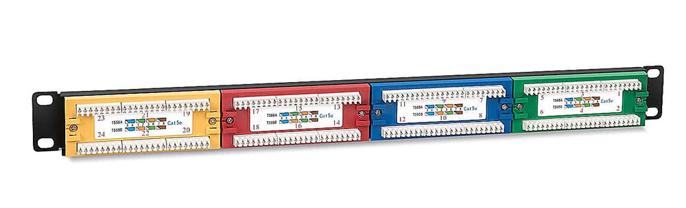 Патч-панель Cabeus PLCOL-24-Cat.5e-Dual, 19", 24×RJ45, Cat.5e, Dual IDC, 1U