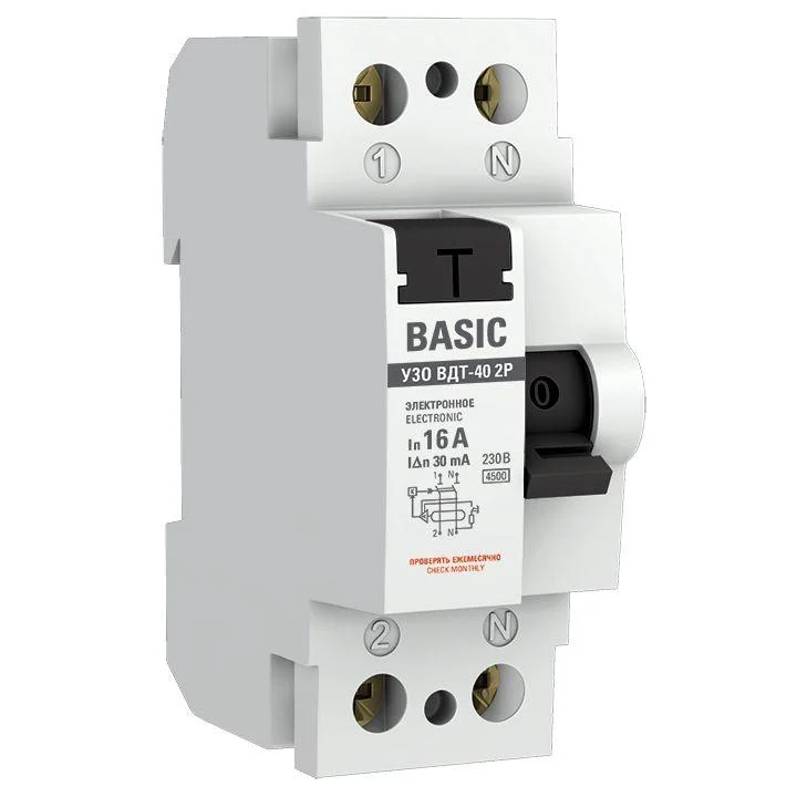 УЗО EKF ВД-40 Basic elcb-2-16-30e-sim, 2P, 16 А, 30 мА, тип AC