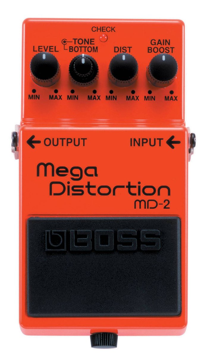 Педаль эффектов BOSS MD-2 Mega Distortion, дисторшн с бустом гейна, 9 В