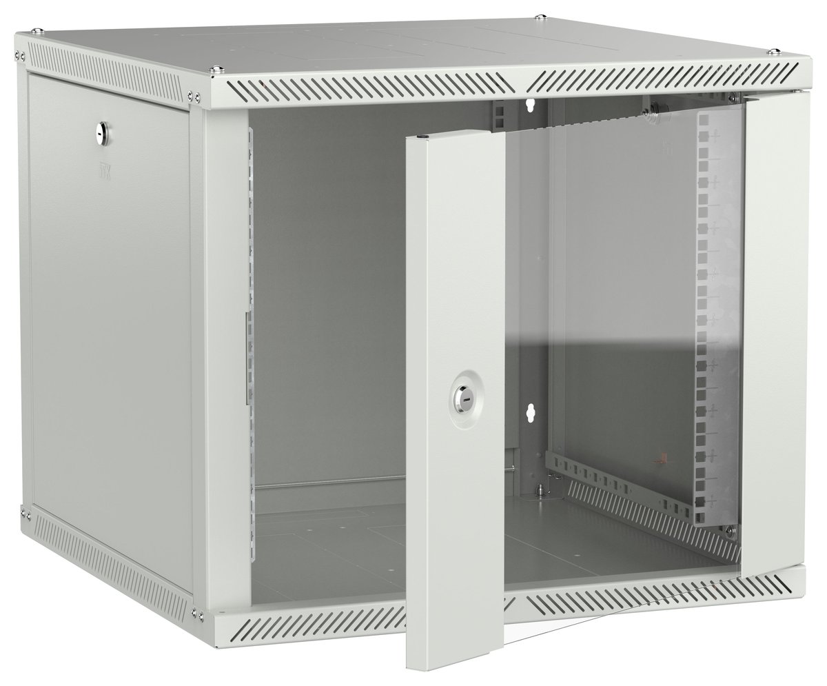 Шкаф серверный ITK LWR3-09U66-GF-2, 9U, 600×600 мм, стекло, серый