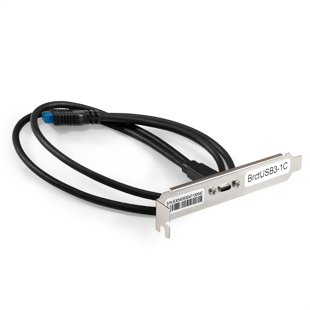 Планка портов ExeGate BrctUSB3-1C, USB 3.2 Gen1 20pin → Type-C, кабель 30 см