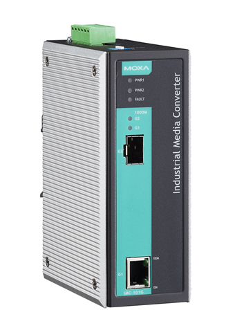 Медиаконвертер MOXA IMC-101G, 10/100/1000BaseTX в 1000BaseSX/LX/LHX/ZX, 1×SFP
