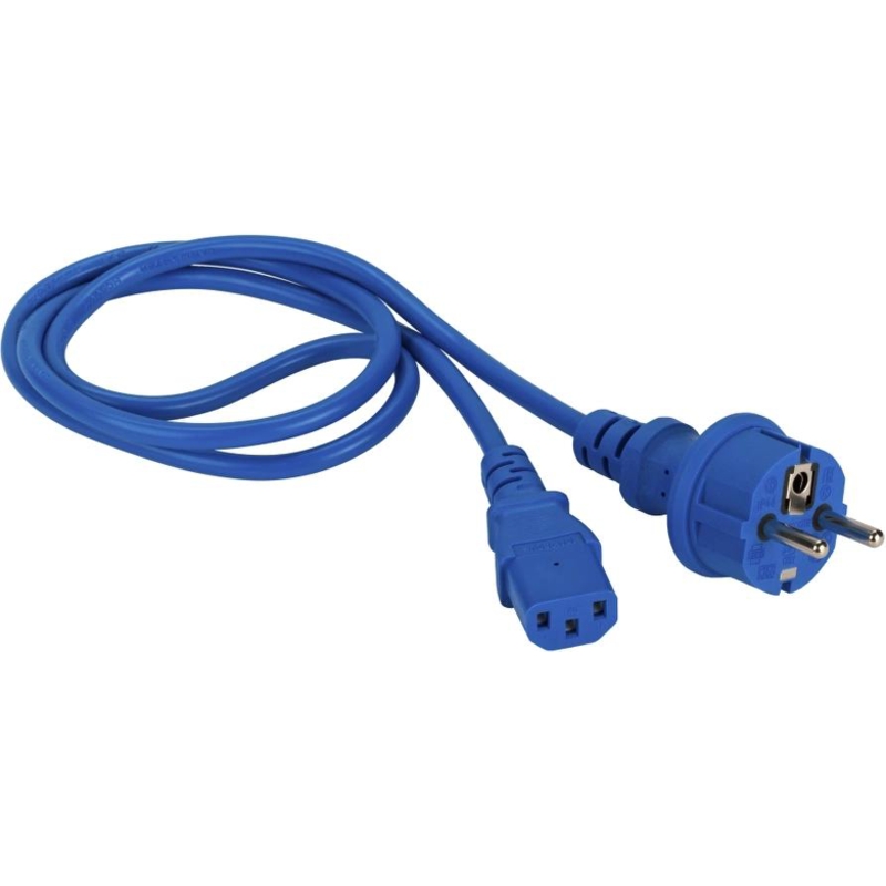 Шнур питания LANMASTER LAN-PP13/SH-0.5-BL, C13-Schuko, 3x0.75 мм², 0.5 м, 10 А