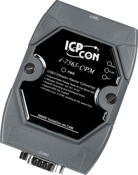Преобразователь интерфейсов ICP DAS I-7565-CPM-G CR, USB — CAN, 1 порт, DIN-рейка